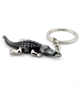 Gri Timsah Crocodile Oynar Bacaklı Tasarım Metal Anahtarlık KC016