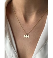 Kişiye Özel 925 Ayar Gümüş Minimalist Şeker Figürlü Kolye (Gold)