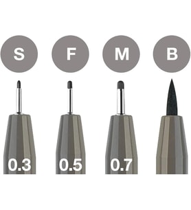 Faber-Castell Pitt Artist Pen Çizim Kalemi Seti, 4’Lü (S, F, M, B Uç), Suya Ve Solmaya Dayanıklı, Ka (Standart)