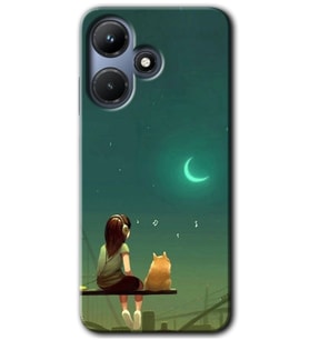 İnfinix Hot 30i Kılıf HD Desen Baskılı Kılıf - Kedili Kız