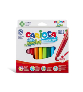 Carioca Jumbo Süper Yıkanabilir Kalın Keçeli Boya 24 Renk 