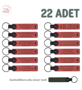 NarÇiçeği & Yeşil, Mezuniyet Partisi İçin Tüm Sınıfa Özel, 22' li Set, Muhteşem Hediyelik Anahtarlık