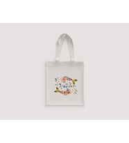 Balık Folk Art Çiçekli Simetrik Desenli Unisex Omuz Çantası Hediyelik Ham Bez Çanta