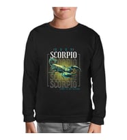 Born Scorpio Siyah Çocuk Sweatshirt