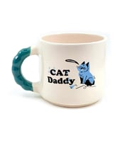 Cat Daddy Baskılı Yeşil Kulplu Boncuk Kupa