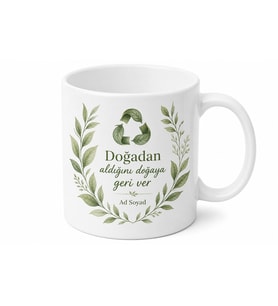 Sıfır Atık Mutfak Çöpsüz Yaşam Kupa Bardak Hediye Porselen Mug