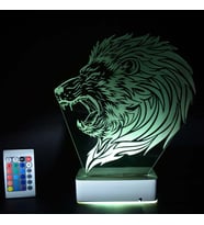 Özel Tasarım Fantastik Kızgın Aslan 3D 16 Renk Dekoratif Led Lamba