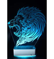 Özel Tasarım Fantastik Kızgın Aslan 3D 16 Renk Dekoratif Led Lamba