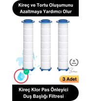 #Filtre 3 Adet Duş Başlığı Filtresi Kireç Klor Pas Önleyici Yedek Filtre Seti Pamuk Su Arıtma Kartuş