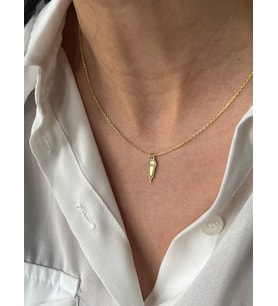 Minimalist Mikrofon Model Kolye 925K Gümüş (Gold)