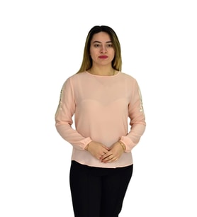 Kadın Kol Güpürlü Bluz Ry-17570