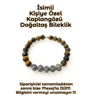 Tesbih Sakarya - İsimli - Kişiye Özel - Kaplan Gözü Doğal Taş Unisex Bileklik