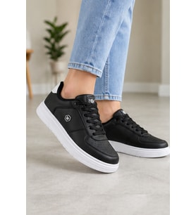 Daily Comfort Siyah Beyaz Rahat Günlük Yumuşak Tabanlı 4 Mevsim Trend Sneaker Ayakkabı