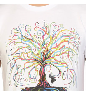 Bant Giyim - Wish Tree Beyaz Erkek T-shirt Tişört
