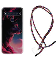 TCL 10L 10 Plus 10SE 20E 20SE 30 L7 Kılıf Boyun Asklı Rasta Silikon Wolf and Moon 1380