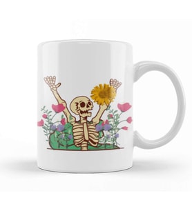 Bones And Botany flower Kupa Bardak Porselen