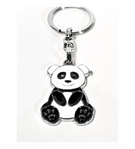 Panda Siyah ve Beyaz Metal Anahtarlık