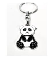 Panda Siyah ve Beyaz Metal Anahtarlık