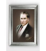 Gümüş Çerçeveli Atatürk Tablo cv859
