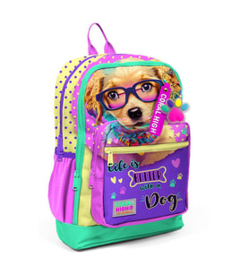 Coral High Sevimli Köpek Desenli Büyük Boy Okul Sırt Çantası 23752 (Karışık)