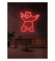 Panda Figürlü Neon Tabela