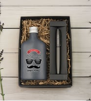 BK Gift Kişiye Özel İsimli Baba Temalı Antrasit Tasarım Cam Şişede Kolonya 200 ml ve Metal Roller Kalem ve Hediye Kutusu-7, Babaya Hediye, Babalar Günü Hediyeleri, Hediyelik Baskılı Kolonya