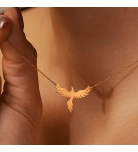 Kişiye Özel Anka Kuşu Model Kolye 925K Gümüş (Gold)
