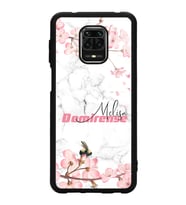 Xiaomi Redmi Note 9 Pro Uyumlu Mermerli Sakura Tasarımlı Glossy Telefon Kılıfı