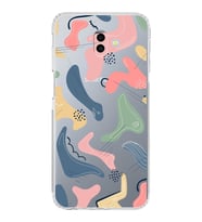 Samsung Galaxy J6 Plus Uyumlu Kamera Korumalı Kapak Abstract Tasarımlı  Şeffaf  Kılıf