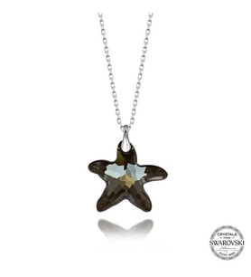 Swarovski Crystal Taşlı Deniz Yıldızı Gümüş Kadın Kolye