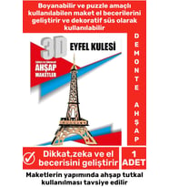 Özel 3D Görsel Zeka Geliştirici Boyanabilir Çocuk Yetişkin Puzzle Dekoratif Demonte Ahşap Oyun Maket