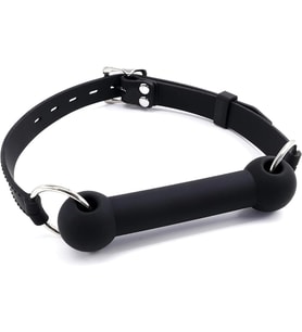 Deri Kemerli Yumuşak Silikon Siyah Isırma Barı Ağız Tıkacı Bondage Mouth Bite Bar Gag