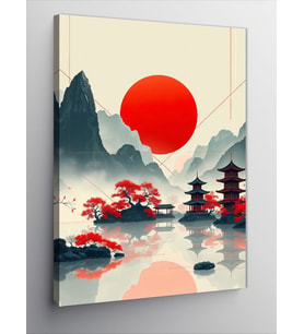 Kanvas Tablo Japon Gün Batımı