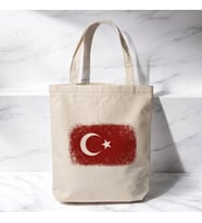 Türk Bayrağı - Baskılı Bez Omuz Çantası Pinterest Çanta (35x40 Cm)