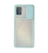 Samsung Galaxy A71 Kılıf Palm Buzlu Kamera Sürgülü Silikon - Turkuaz