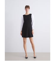 LCW Comfort Siyah Bisiklet Yaka Mini Elbise