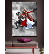 Çerkes Çeçen Kafkas Dansçı Çiftler   Kanvas Tablo