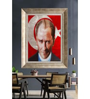 Gümüş Çerçeveli Atatürk Tablo za40