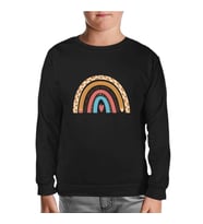 Teacher Rainbow Siyah Çocuk Sweatshirt