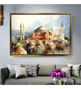 Altın Çerçeveli dekoratif tablo l2111 (Gold)