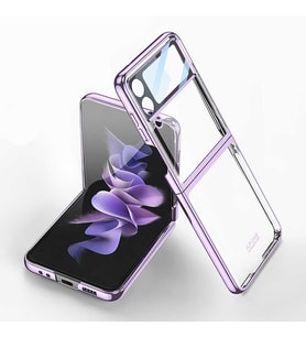 Samsung Galaxy Z Flip 4 Kılıf Kıpta Lens Korumalı Kapak (Mor)