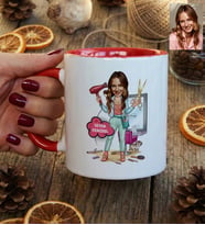 Kişiye Özel Karikatürlü Kuaför Kupa Bardak Doğum Günü Hediyesi
