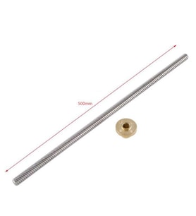 T8 2 Hatve Trapez Mil+Somun(500mm)