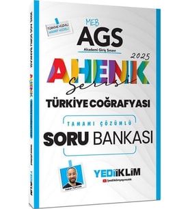 2025 MEB AGS Ahenk Serisi Türkiye Coğrafyası Tamamı Çözümlü Soru Bankası Yediiklim Yayınları