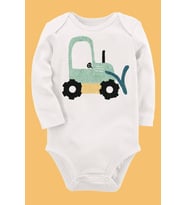 Organik Baskılı Pamuklu Unisex Bebek Body UZUNKOLE138