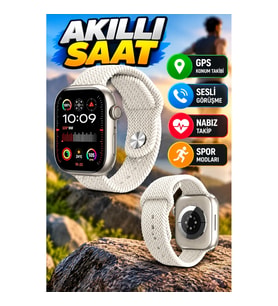 HK 9 Pro Akıllı Saat Siyah Kordon GPS, Sesli Görüşme ve Nabız Takip Özellikli