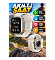 HK 9 Pro Akıllı Saat Siyah Kordon GPS, Sesli Görüşme ve Nabız Takip Özellikli