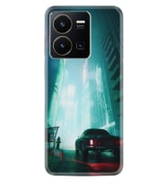 Vivo Y22 Kılıf Silikon Desen Özel Seri Night Cars 1619