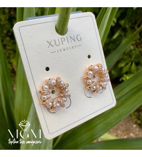 Xuping Taşlı İnci Detaylı Küpe - Kp00206