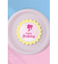 Pembe Kız Temalı Tabak Sticker (Etiket) 15'li * Yapışkanlı Kağıt